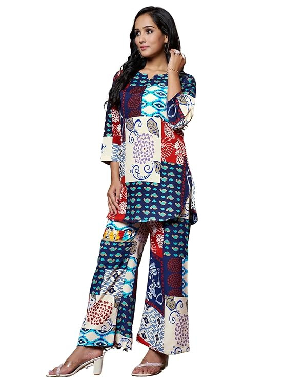 Leriya Fashion Womens Co Ord Set for Women | Co Ord Set for Women Stylish | Festive Co Ord Set for Women | Travel Co Ord Set for Women | 3/4 Sleeve Women Co-ord set